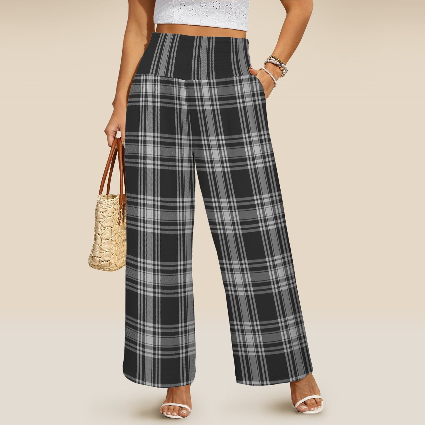 Menzies Wide Leg Pant All Over Print Elastic Waist Wide Leg Pants
