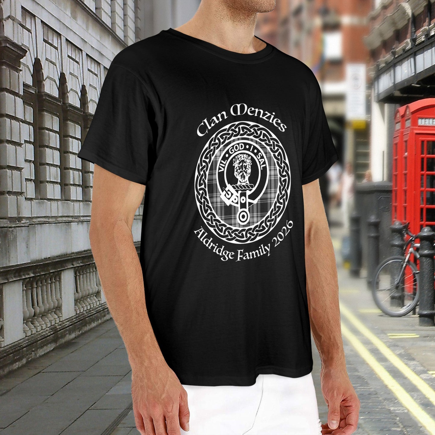 Menzies Crest Men's New Heavy Cotton T-Shirt (One Side Printing) | Ships from USA