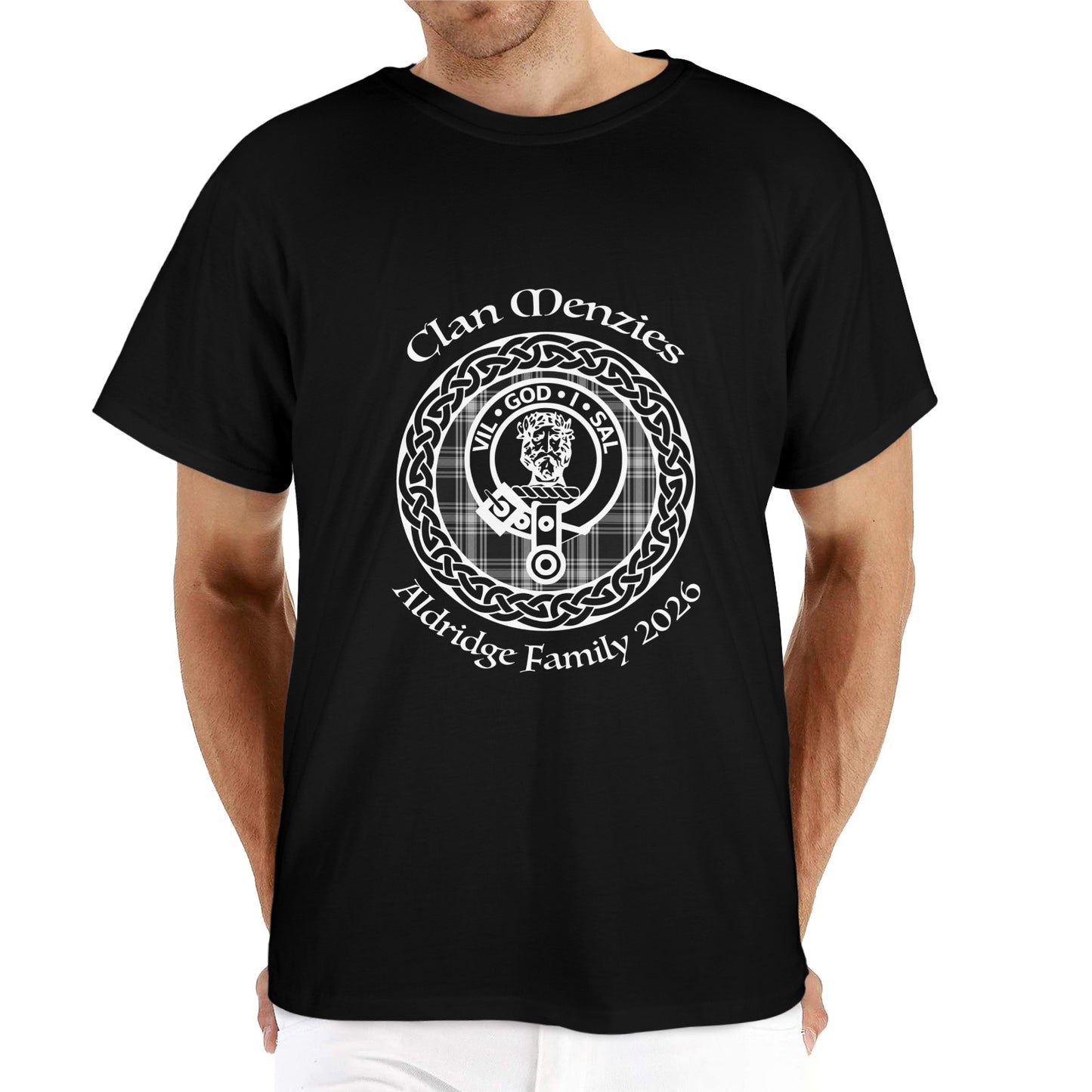 Menzies Crest Men's New Heavy Cotton T-Shirt (One Side Printing) | Ships from USA